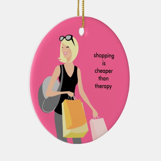 Keramische kerstversieringen met shopaholic kerami keramisch ornament (Rechts)
