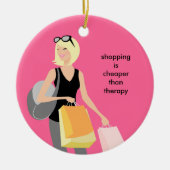 Keramische kerstversieringen met shopaholic kerami keramisch ornament (Voorkant)