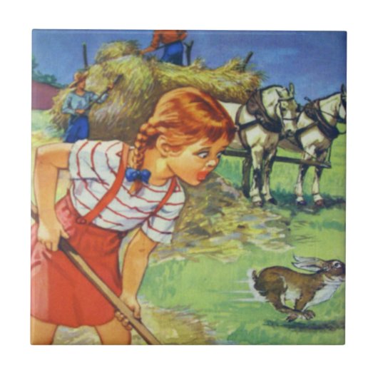Keramische keuken - Tile-country Boerderij Girl en Tegeltje (Voorkant)