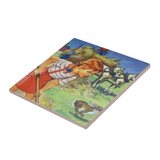 Keramische keuken - Tile-country Boerderij Girl en Tegeltje (Zijkant)