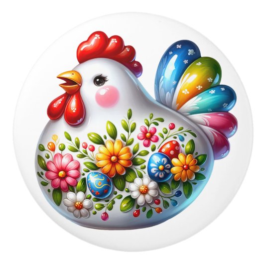 Keramische kip knop (Voorkant)