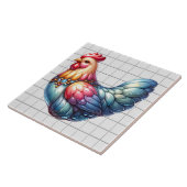 Keramische kip tegeltje (Zijkant)