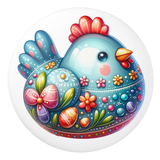 Keramische kip thema keramische knop (Voorkant)