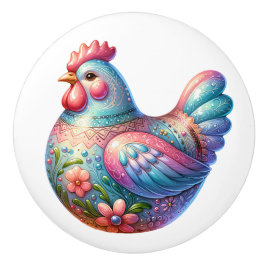 Keramische kip thema keramische knop