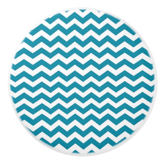 Keramische Knob/Blauwgroen Chevron Knop (Voorkant)