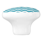 Keramische Knob/Blauwgroen Chevron Knop (Zijkant)