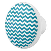 Keramische Knob/Blauwgroen Chevron Knop (Rechts)