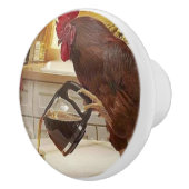 Keramische Knob*** Cock-A-Doodle Koffie Keramische Knop (Rechts)