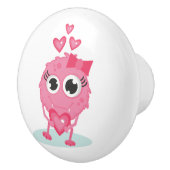 Keramische Knob/Cute Monster met hart Knop (Rechts)
