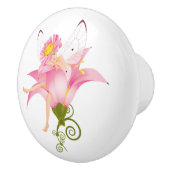 Keramische Knob/Fairy en Bloem Knop (Rechts)