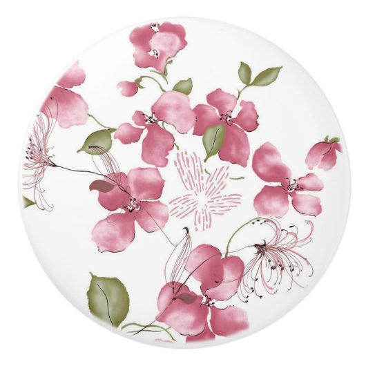 Keramische Knob/Floral Keramische Knop (Voorkant)