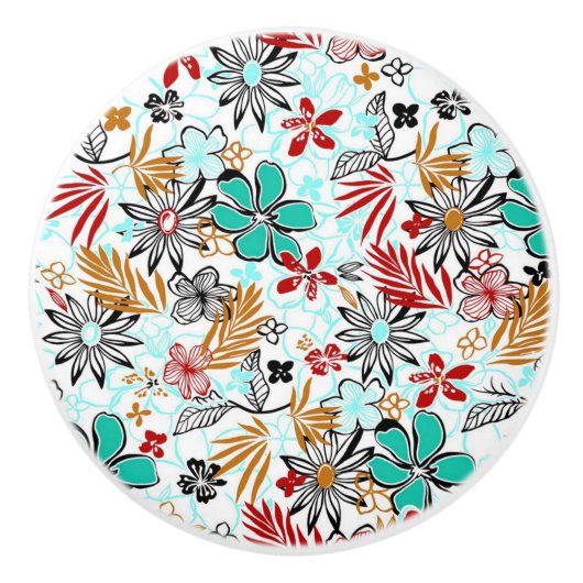 Keramische Knob/Floral Knop (Voorkant)