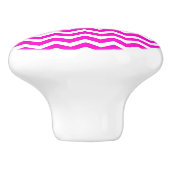Keramische Knob/Hot Pink Chevron Knop (Zijkant)