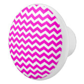 Keramische Knob/Hot Pink Chevron Knop (Rechts)