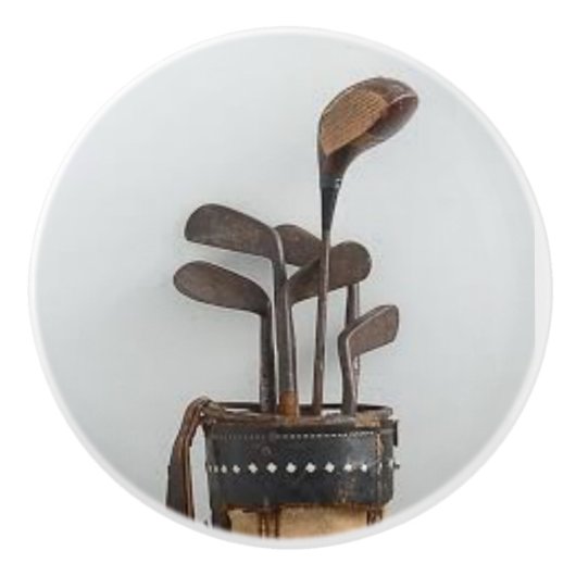Keramische Knob met Golfbag en -clusters Knop (Voorkant)