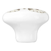 Keramische Knob - wit, bruin en Oranje Keramische Knop (Zijkant)