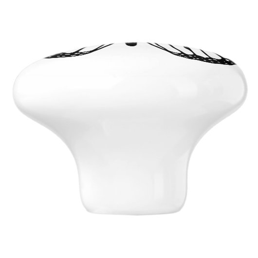 Keramische Knob — Zwarte en witte vlinder Keramische Knop (Zijkant)