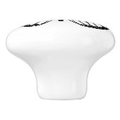 Keramische Knob — Zwarte en witte vlinder Knop (Zijkant)