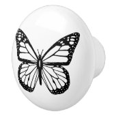 Keramische Knob — Zwarte en witte vlinder Knop (Rechts)