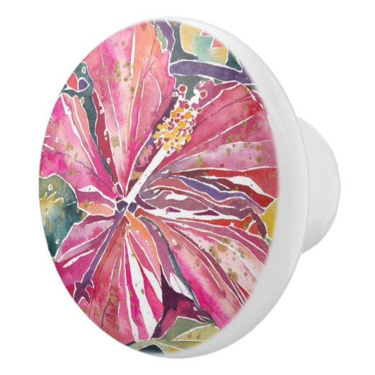 Keramische Knobs - Hibiscus Flower Keramische Knop (Rechts)