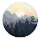 Keramische Knobs Mountain Forest Landscape Silhoue Keramische Knop (Voorkant)