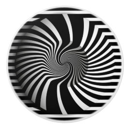 Keramische Knobs - Psychedelic Art Swirl B/W Keramische Knop