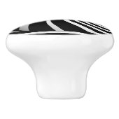 Keramische Knobs - Psychedelic Art Swirl B/W Keramische Knop (Zijkant)