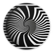 Keramische Knobs - Psychedelic Art Swirl B/W Knop (Voorkant)
