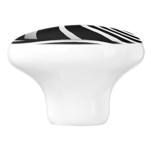 Keramische Knobs - Psychedelic Art Swirl B/W Knop (Zijkant)