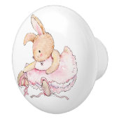 Keramische Knobs - Rabbit Ballerina in Pink Keramische Knop (Rechts)