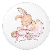 Keramische Knobs - Rabbit Ballerina in Pink Knop (Voorkant)