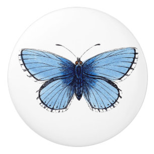 Keramische Knop - Blauwe Vlinder