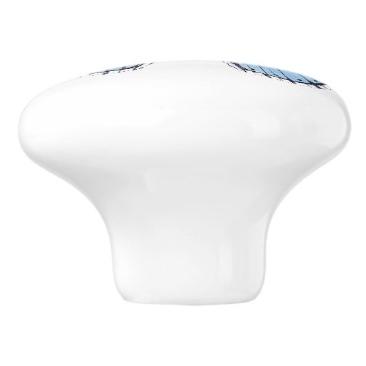 Keramische knop - Blauwe vlinder (Zijkant)