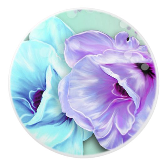 Keramische knop/bloemen keramische knop (Voorkant)