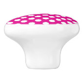 Keramische Knop - Fel Roze Stippen (Zijkant)