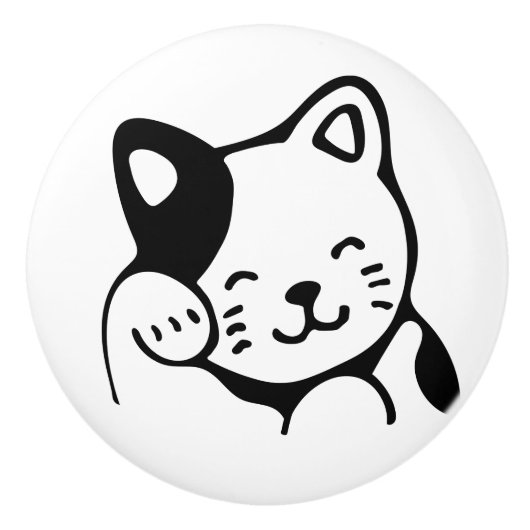 Keramische knop. Kat. Knop (Voorkant)