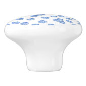 Keramische knop met blauwe stippen (Zijkant)