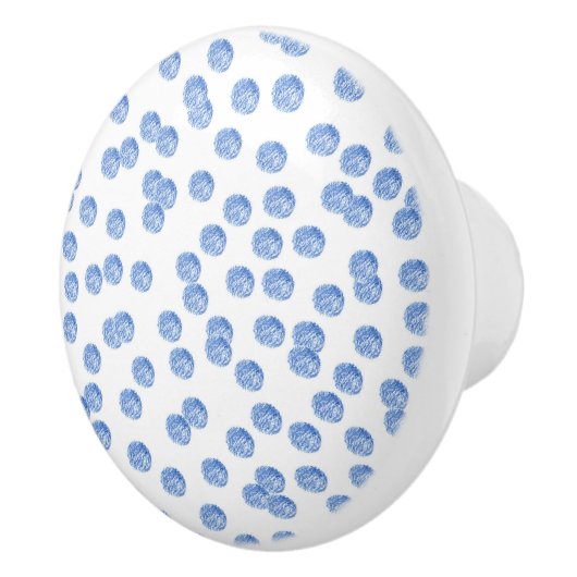 Keramische knop met blauwe stippen (Rechts)