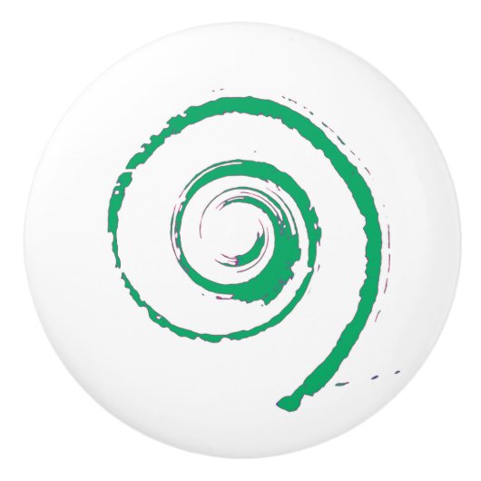 Keramische knop met groene draai (Voorkant)