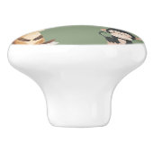 Keramische Knop met Mooie Dieren (Zijkant)