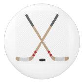 Keramische knop met ockey Sticks en Puck (Voorkant)