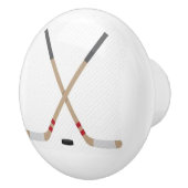 Keramische knop met ockey Sticks en Puck (Rechts)