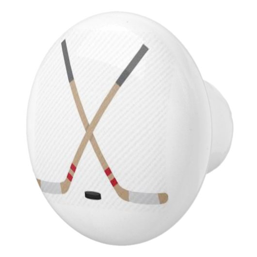 Keramische knop met ockey Sticks en Puck (Rechts)