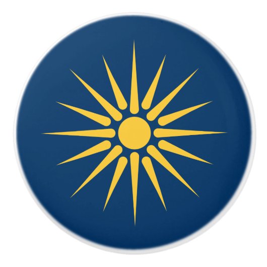 Keramische knop met vlag van Macedonië, Griekenlan (Voorkant)