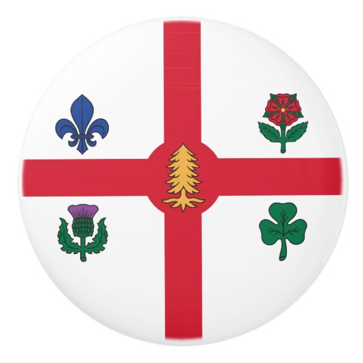 Keramische knop met vlag van Montreal, Canada (Voorkant)