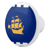 Keramische knop met vlag van Quebec City, Canada (Rechts)