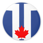 Keramische knop met vlag van Toronto, Canada (Voorkant)