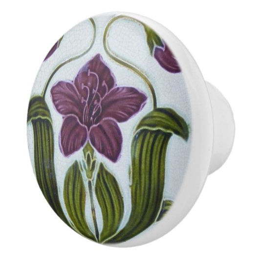 Keramische knop - ogend Art Nouveau design (Rechts)