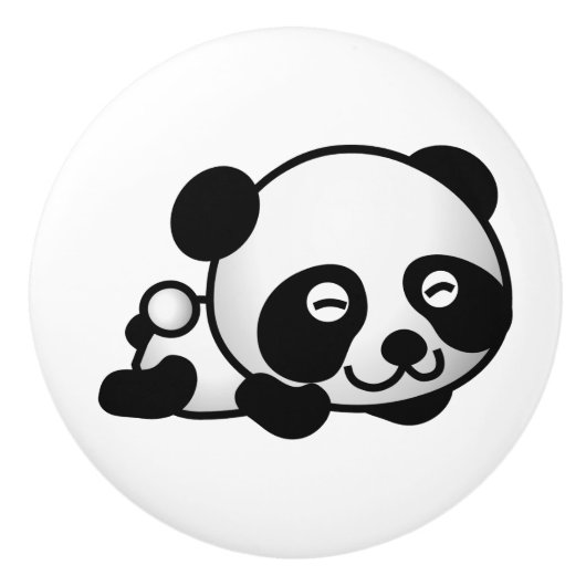 Keramische knop. Panda. Keramische Knop (Voorkant)