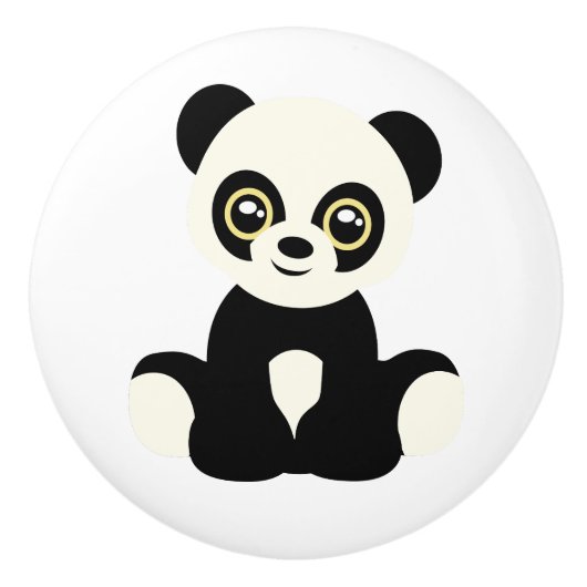 Keramische knop. Panda Knop (Voorkant)